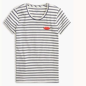 J crew Lips striped graphic tee